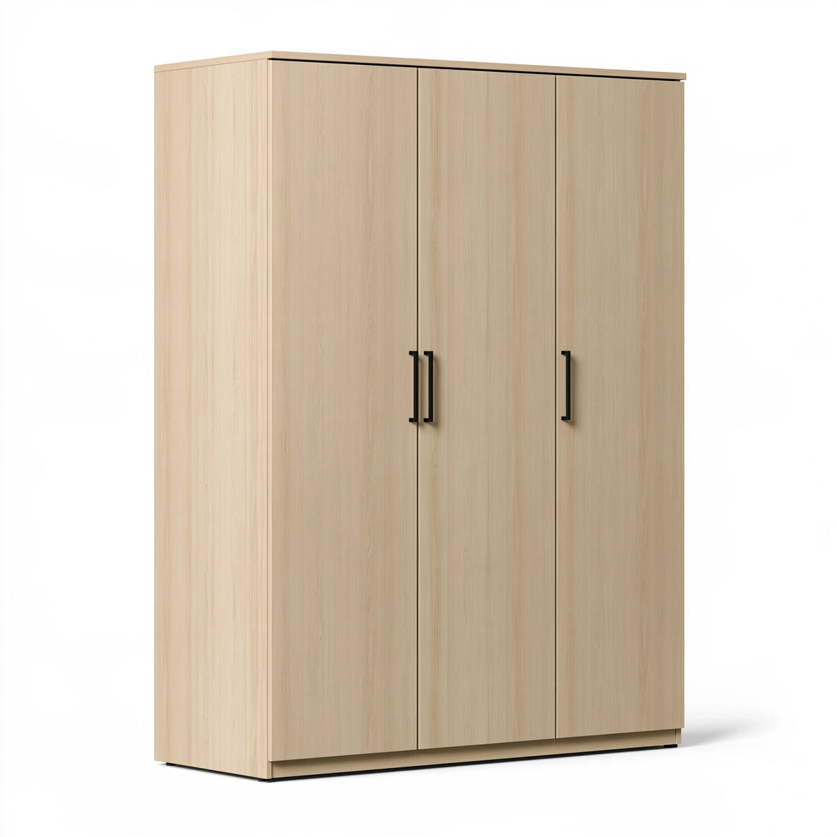 Armadio 120 x 50 x 200 cm in pannelli effetto rovere chiaro a 3 ante stile moderno