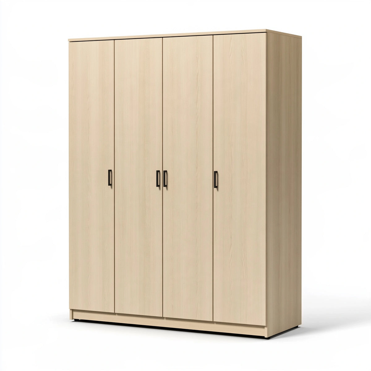Armadio 180 x 60 x 200 cm in legno ingegnerizzato rovere chiaro 4 ante moderno